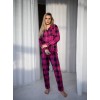 Жіноча піжама в клітку бавовняна (сорочка+брюки) Ladies' pijama Рожево-чорна